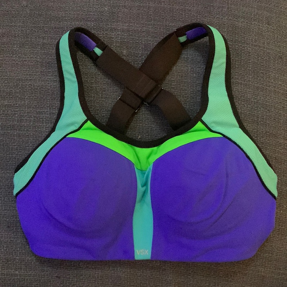 32C Blue/green/turquoise Victoria Secret Sport VSX Sports Bra